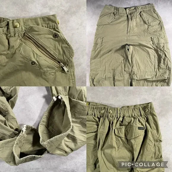90s Sasquatch Rare Baggy Cargo Military Parachute Pants 34x30